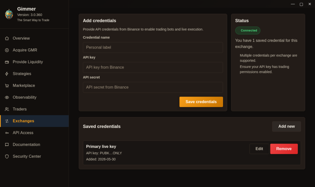 What to Check Before You Connect an Exchange API Key in Gimmer