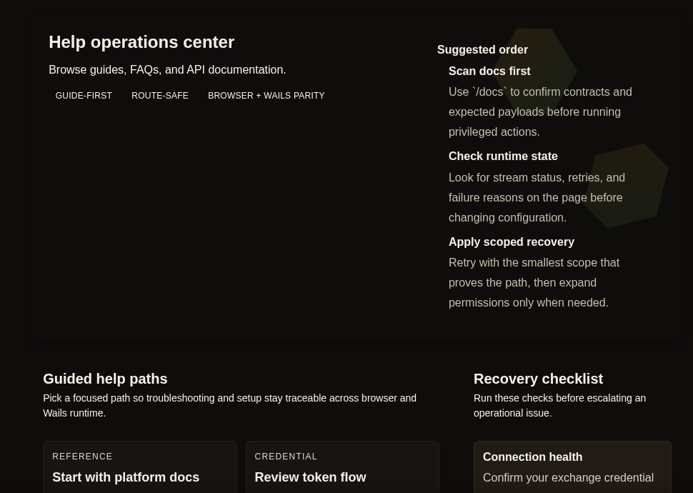 When to Use Help, Docs, or Observability Hub in Gimmer