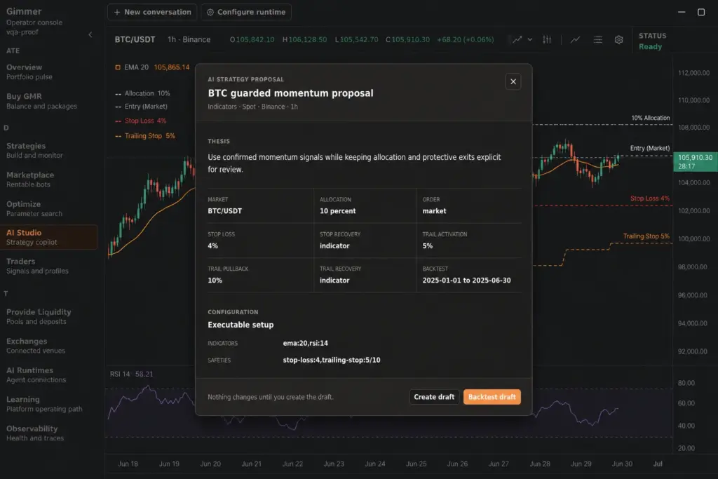 AI Crypto Strategy Design in Gimmer: From Prompt to a Reviewable Backtest Proposal
